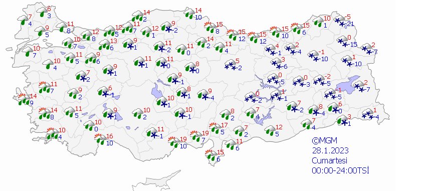 Meteorolojiden 14 il için kuvvetli kar uyarısı