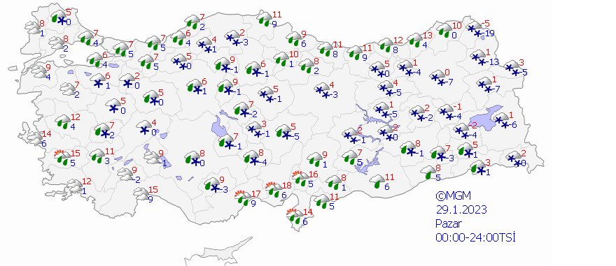 Meteorolojiden 14 il için kuvvetli kar uyarısı