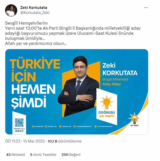 Cumhurbaşkanı bürokratı milletvekilliği için istifa etti