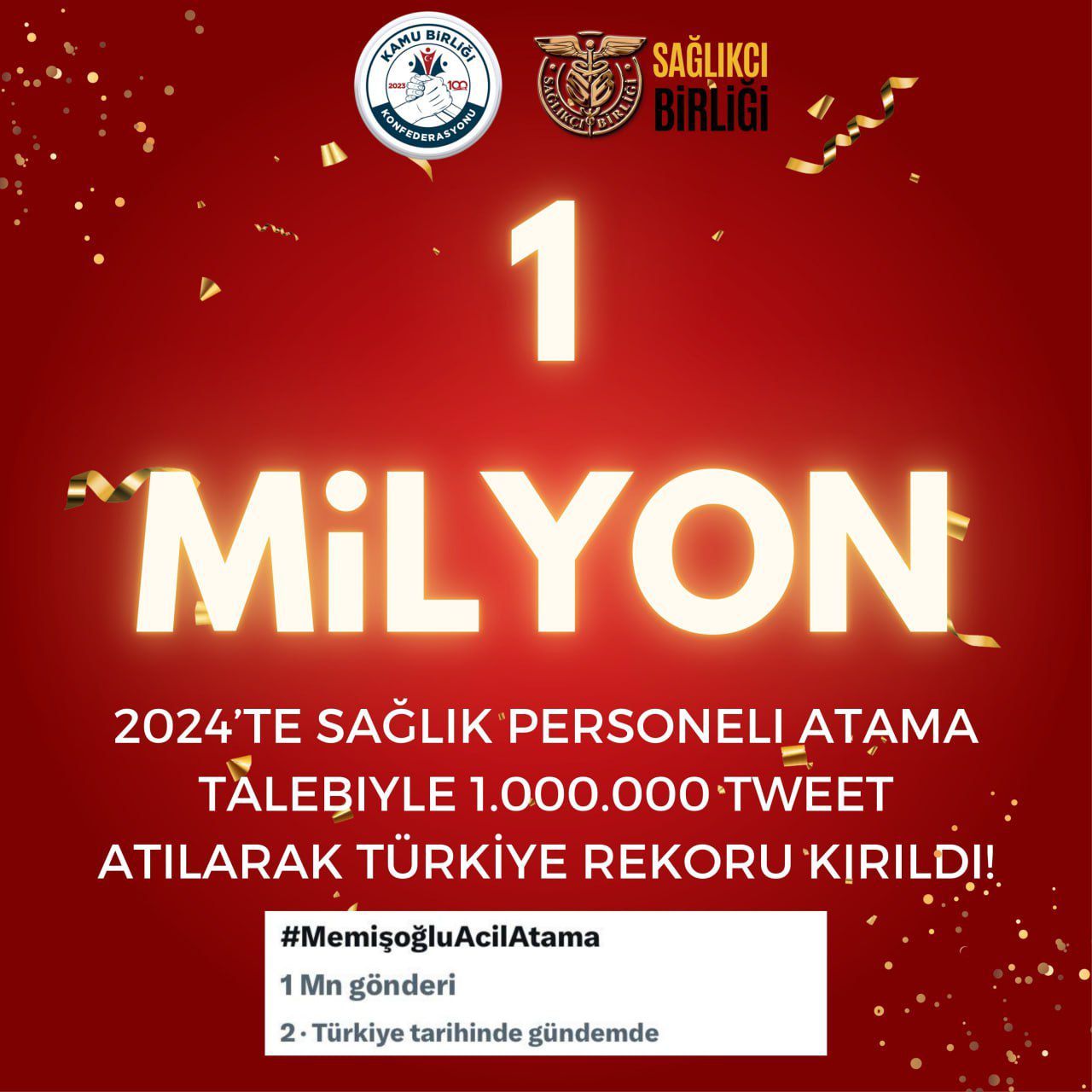 Sağlık personeli atama talebi, 1 milyon Tweetle Türkiye rekoru kırdı!